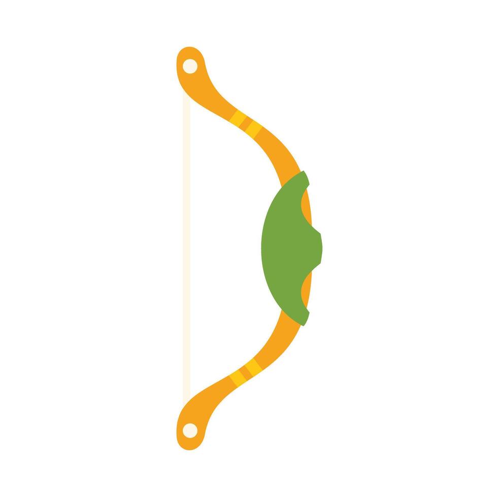 Wooden hunting bow and arrow targeting and shooting vector