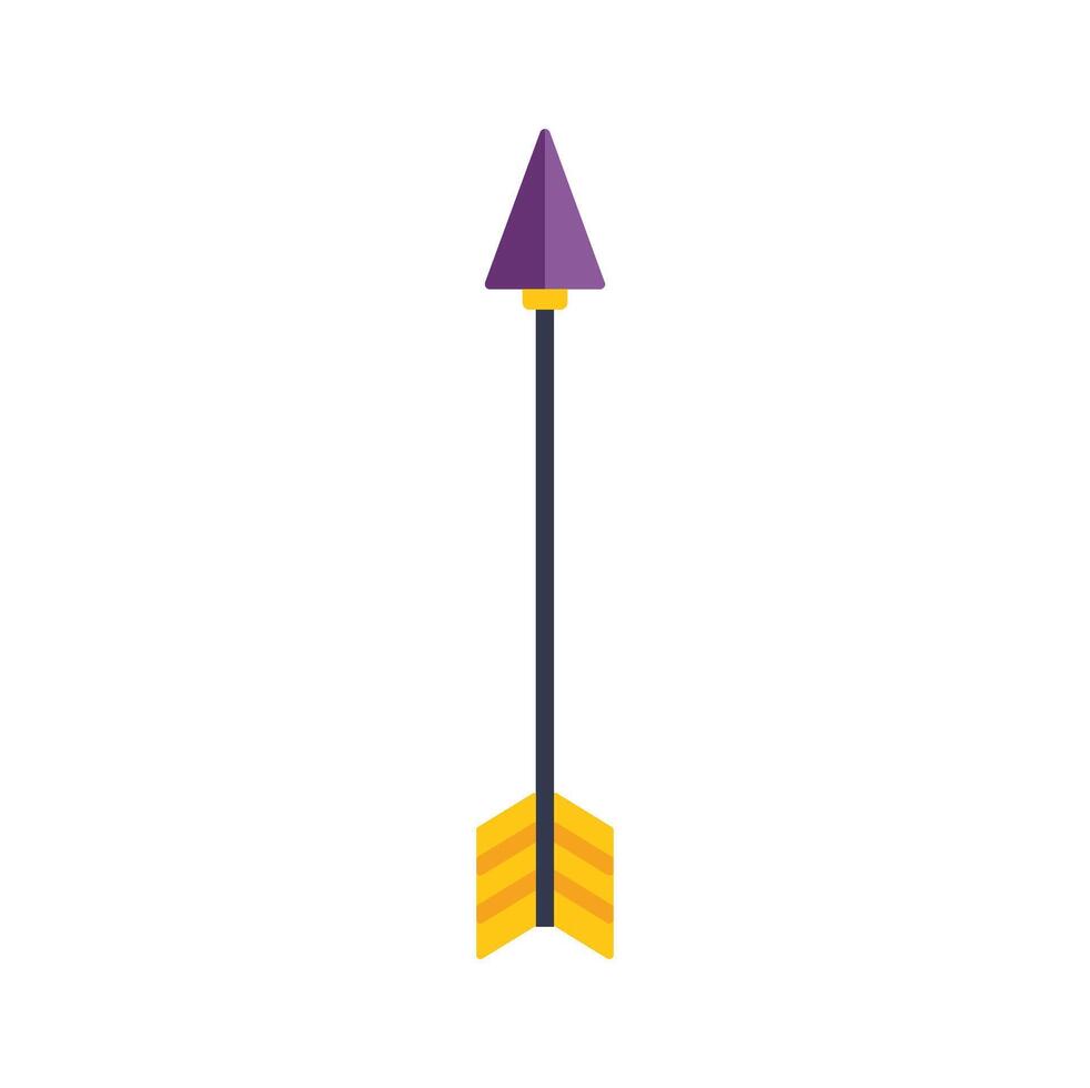 Purple and gold arrow pointing upwards on white background vector