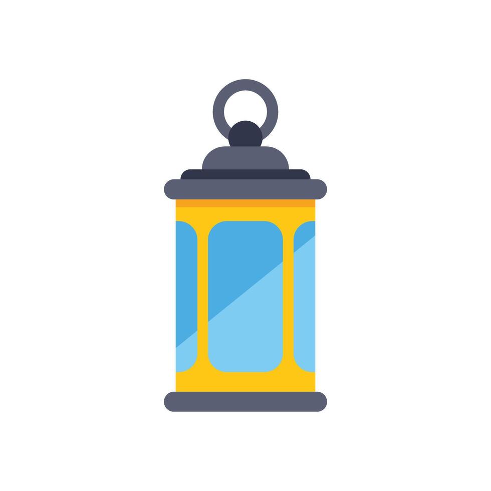 Yellow ramadan lantern hanging with metal handle and ring vector