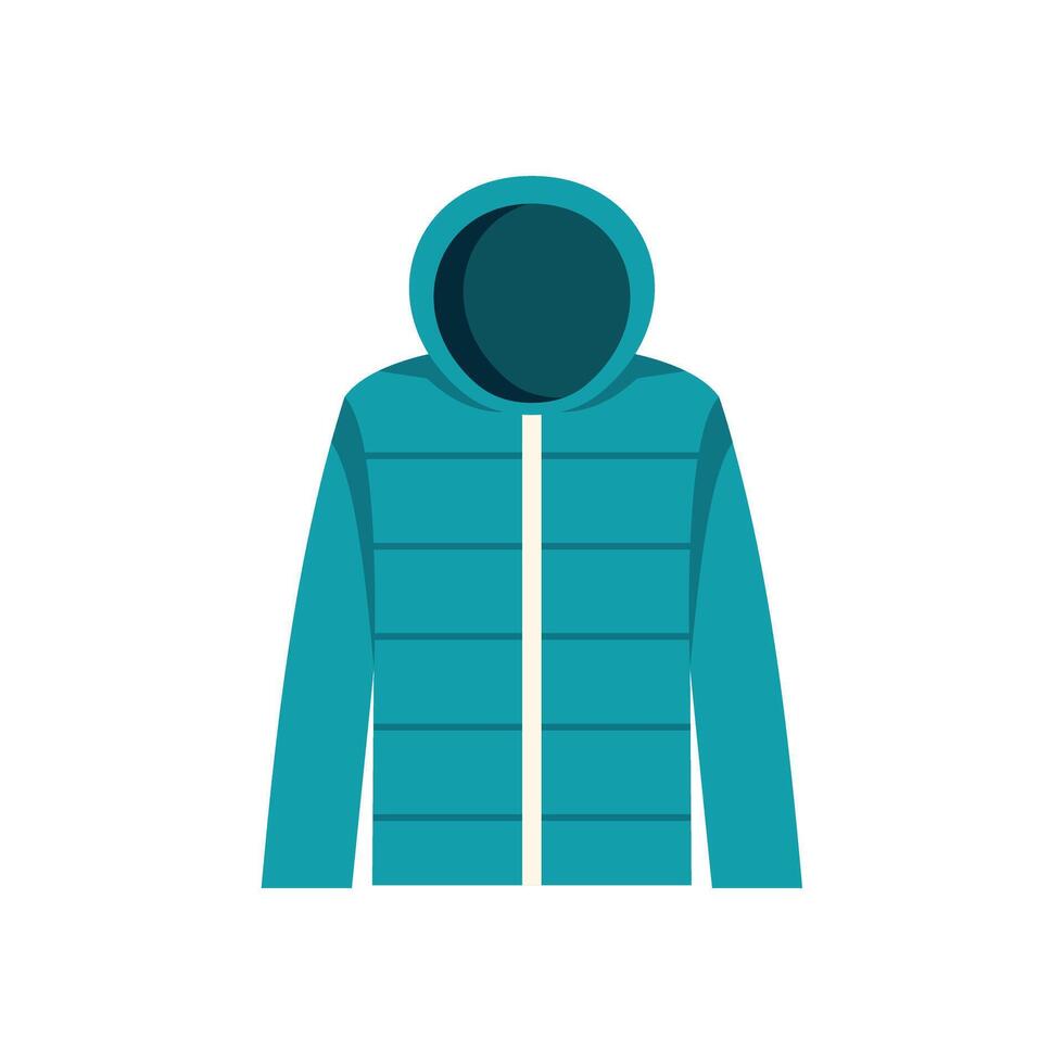 Winter padded jacket providing warmth and protection in cold weather vector
