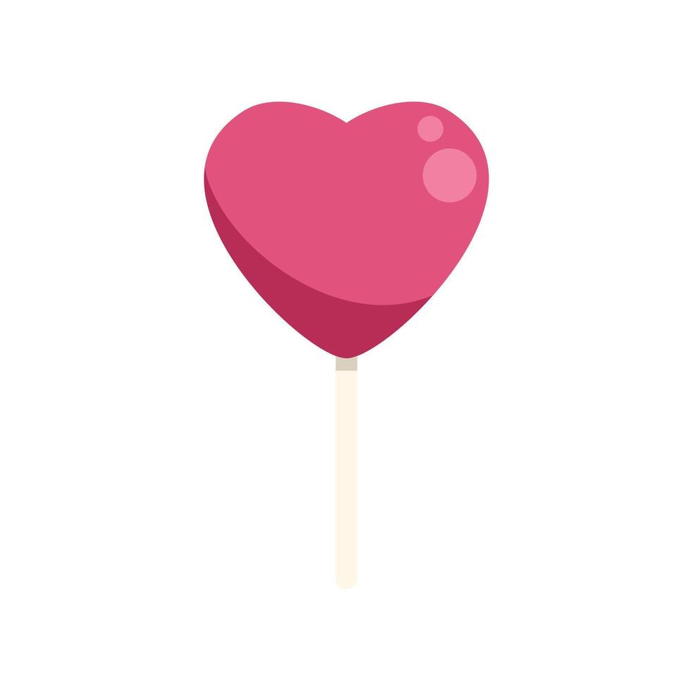 Heart shaped lollipop celebrating valentine's day with sweet candy vector