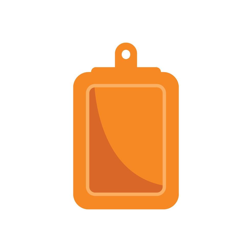 Orange cutting board hanging with hole for easy storage vector