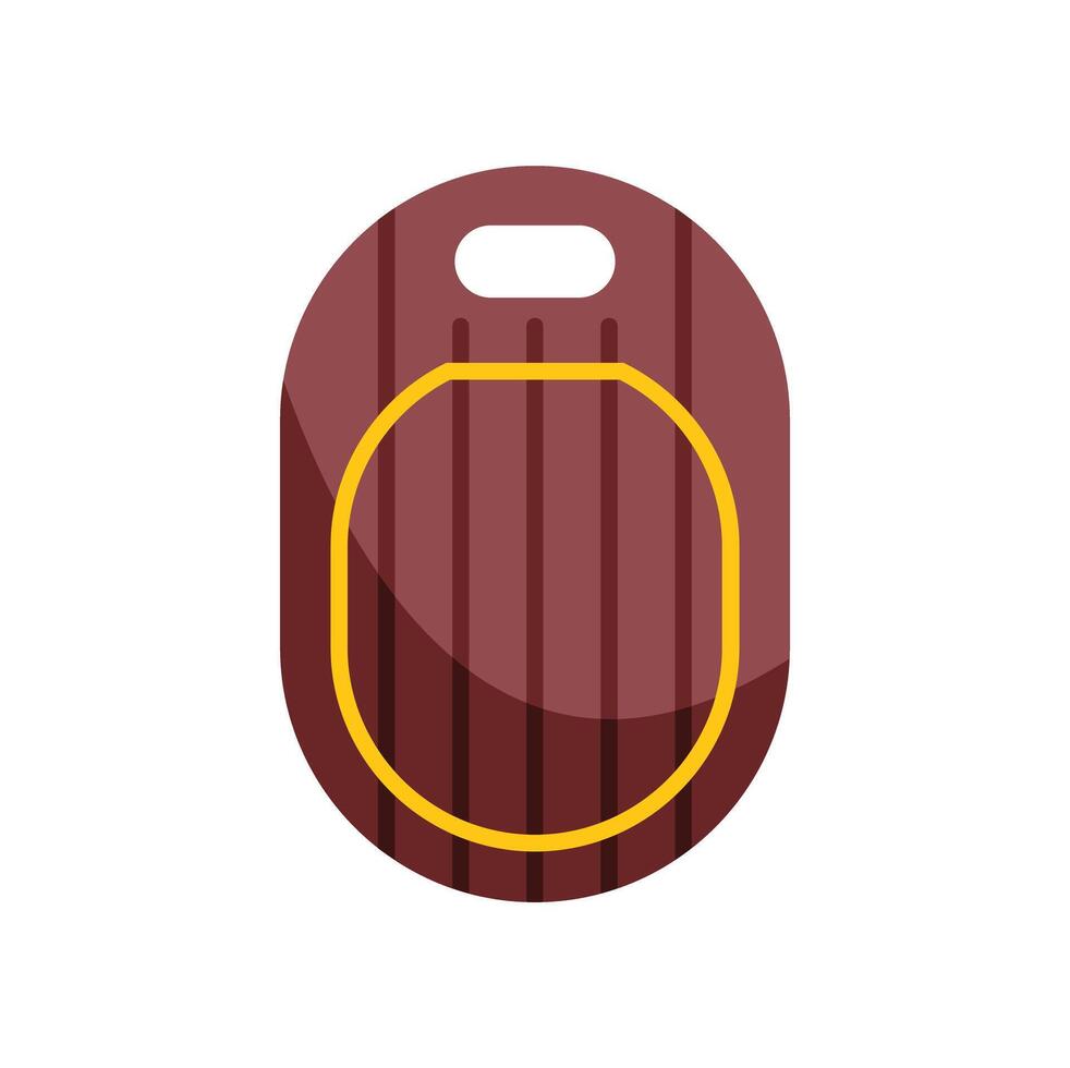 Wooden cutting board with rounded corners and hole for hanging vector