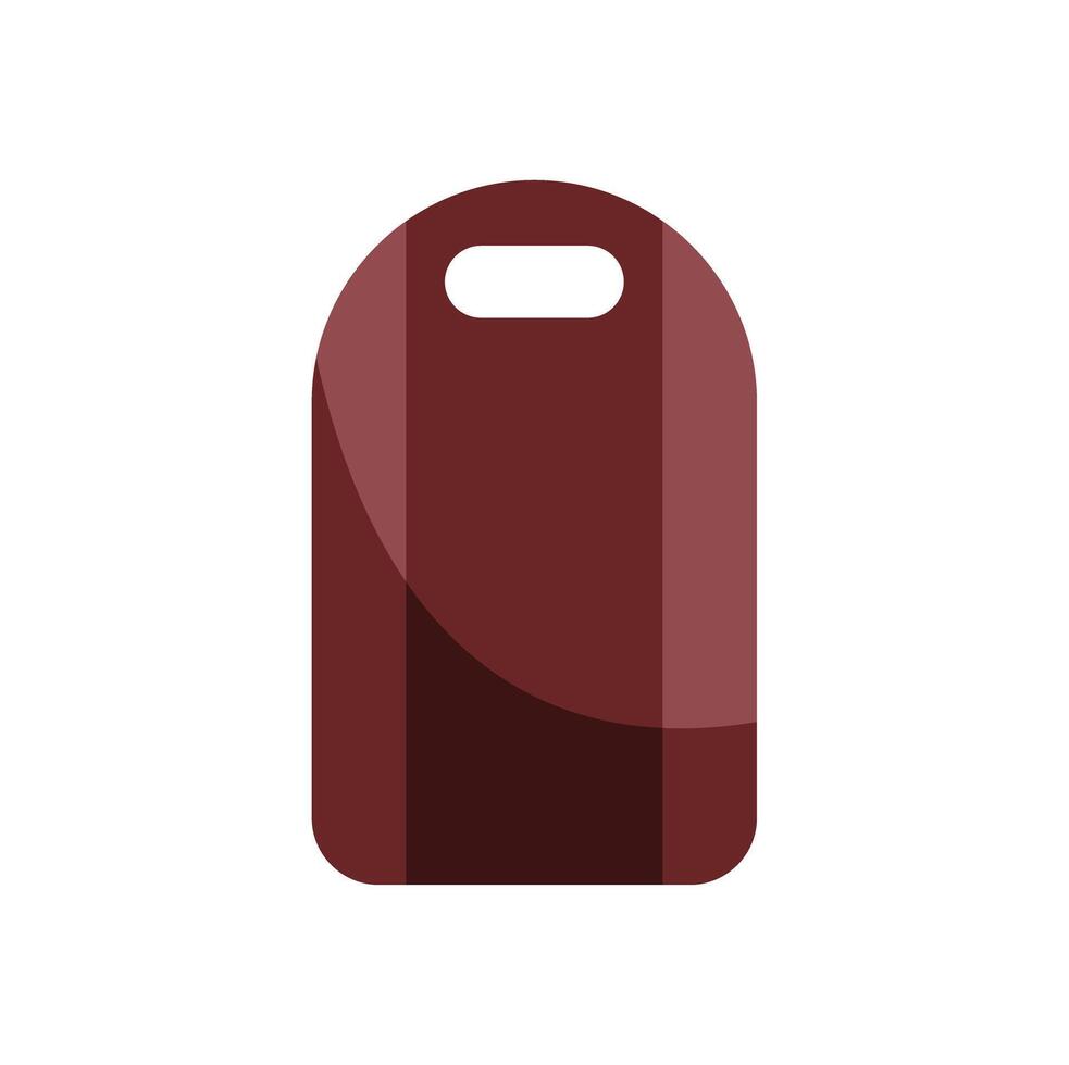 Brown cutting board with rounded corners and handle hole vector
