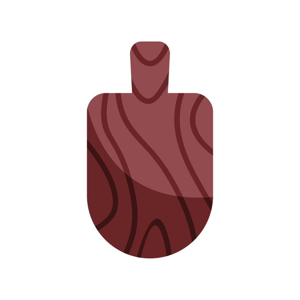 Wooden cutting board with handle on white background vector