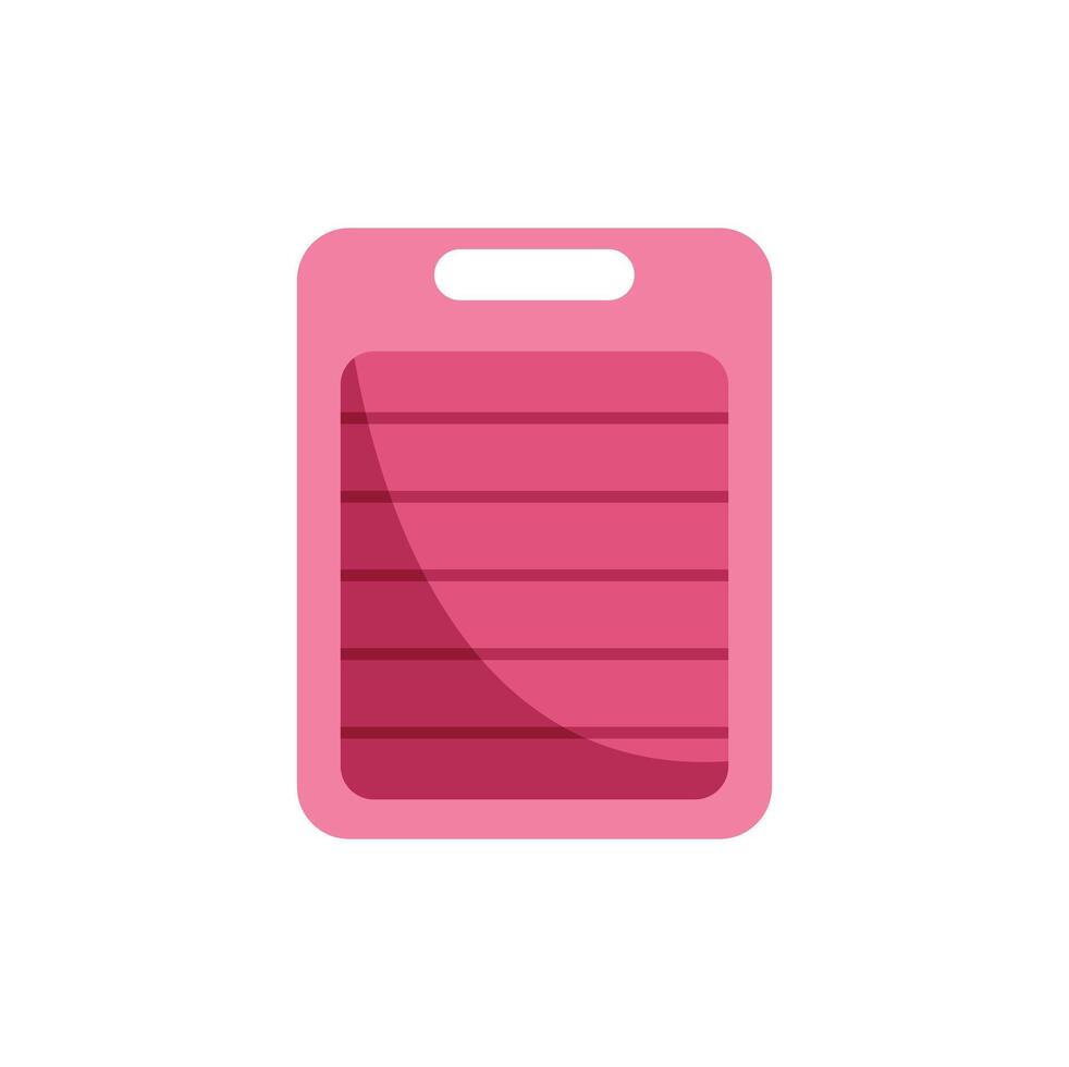 Pink cutting board with grooves for draining liquids vector