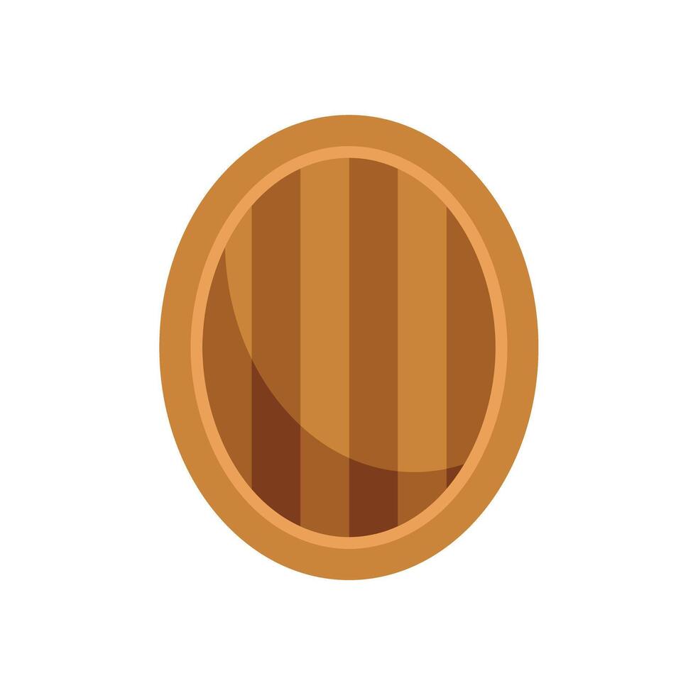 Round wooden shield protecting from medieval attacks vector