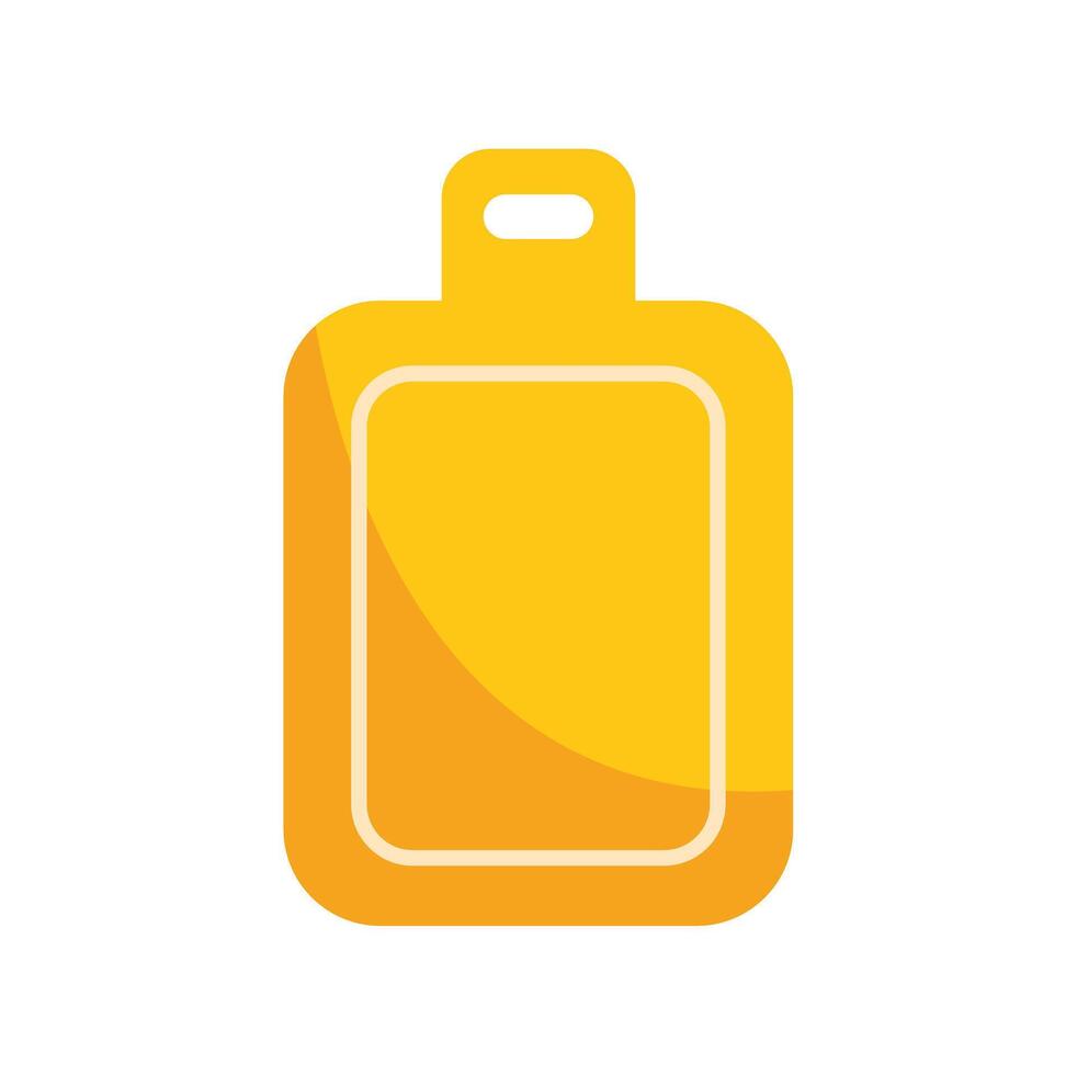 Yellow cutting board with rounded corners and handle vector
