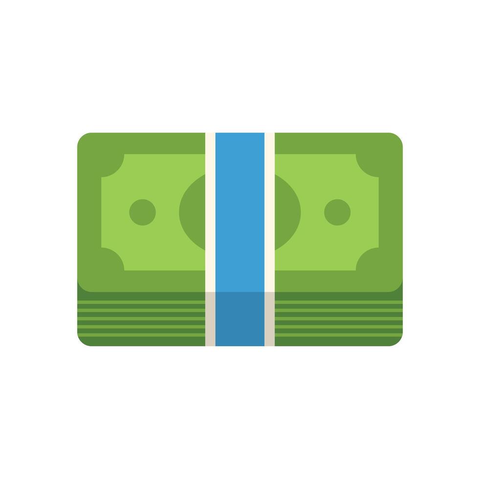 Stack of green cash money wrapped with blue ribbon representing wealth and savings vector