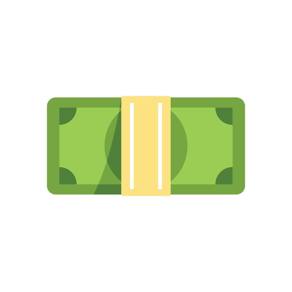 Stack of money wrapped with gold ribbon, savings and investment concept vector