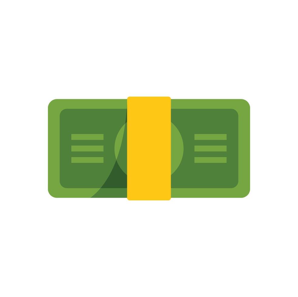 Stack of money wrapped with yellow ribbon representing savings and investment vector