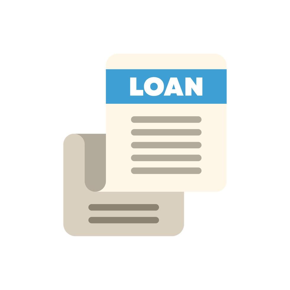 Loan agreement documents representing borrowing and lending concepts vector