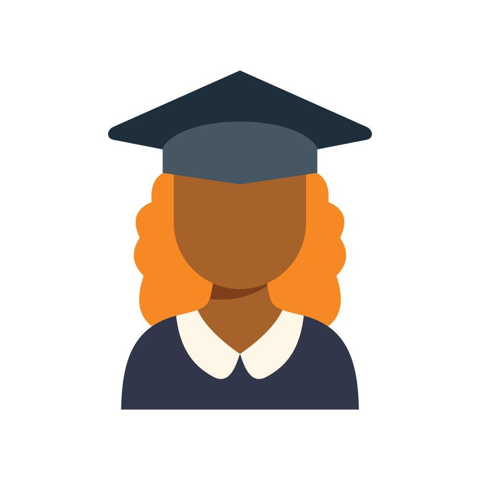 Portrait of graduating african american student wearing graduation cap and gown vector