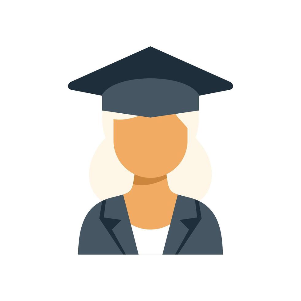 Portrait of graduated student wearing graduation cap and suit vector
