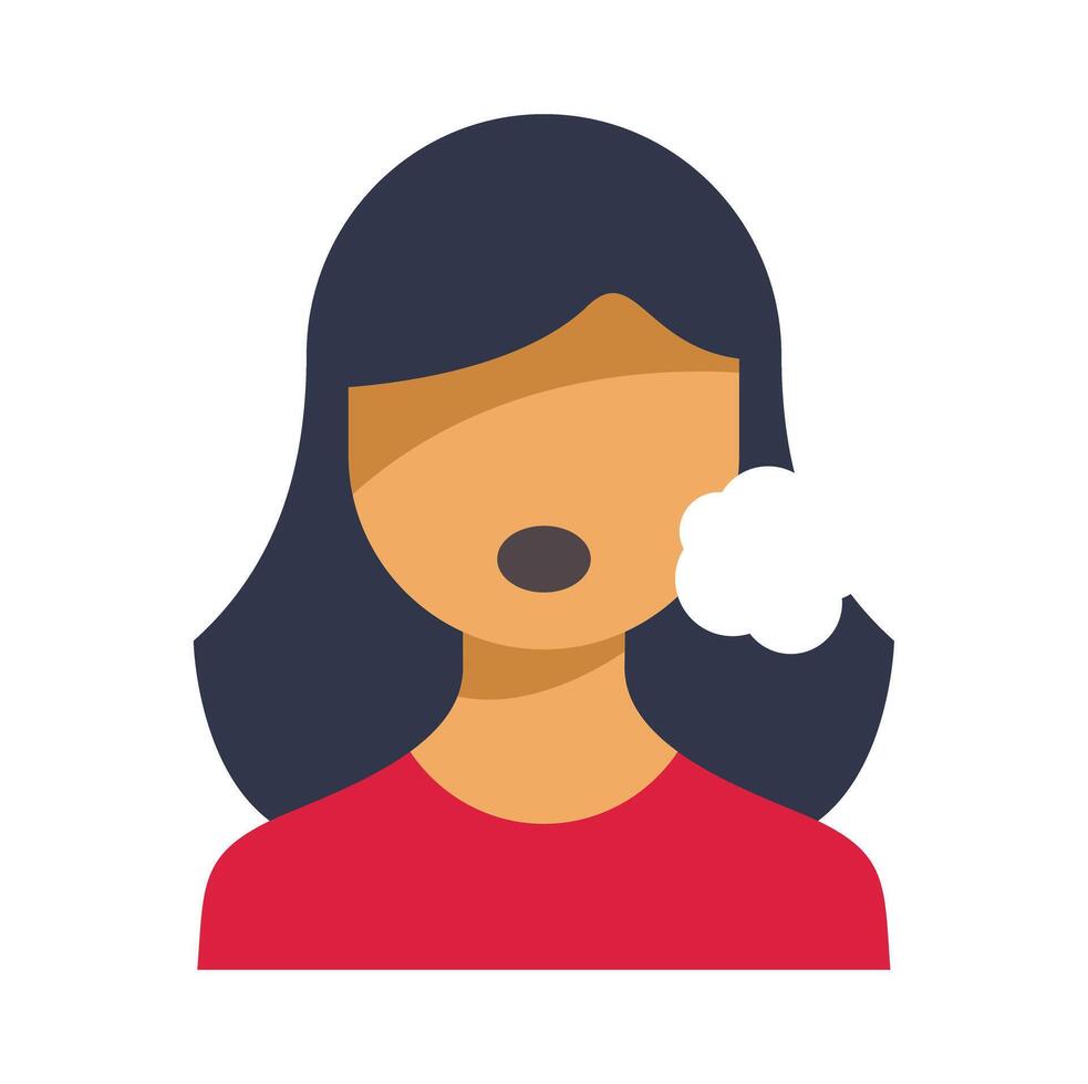 Woman suffering from toothache holding cheek expressing pain vector