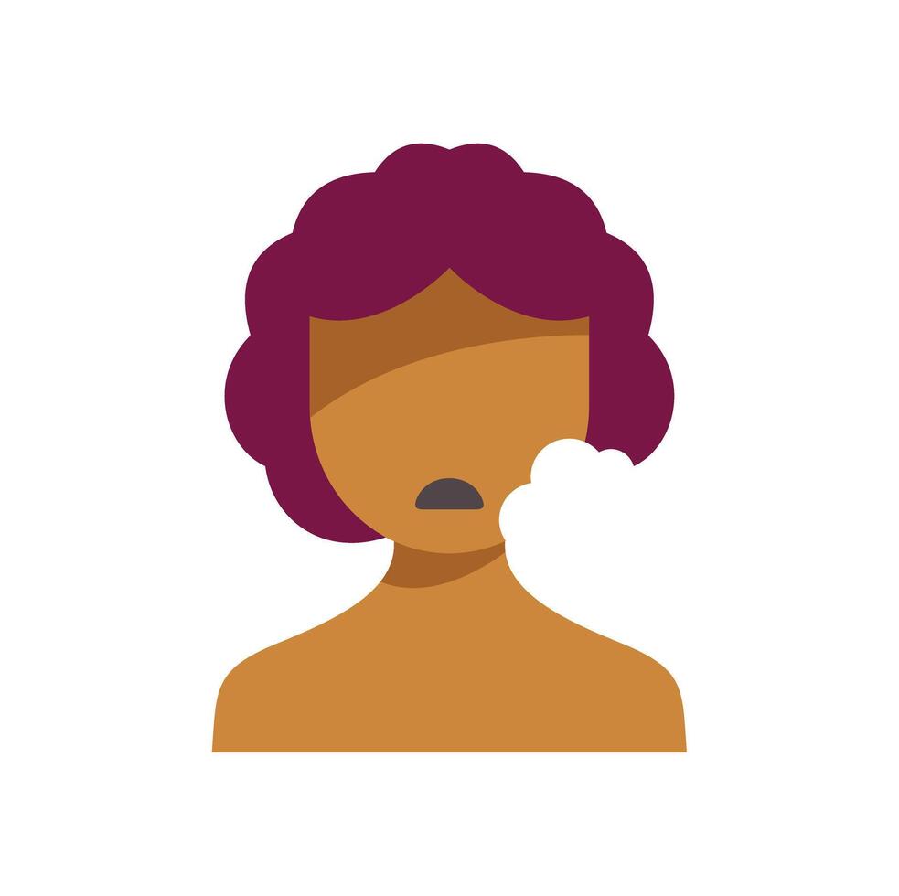 Close up of woman with toothache, holding cheek, experiencing pain and discomfort vector