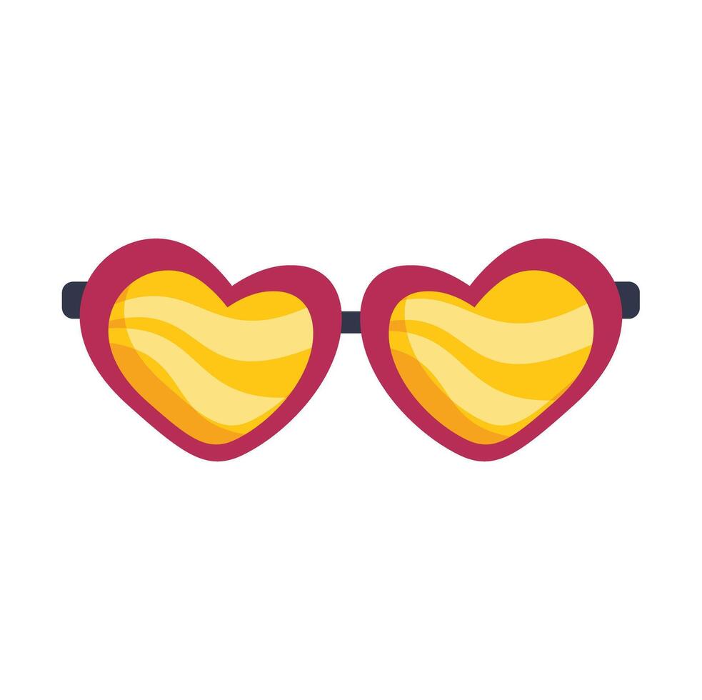 Heart shaped sunglasses bringing love and summer vibes vector