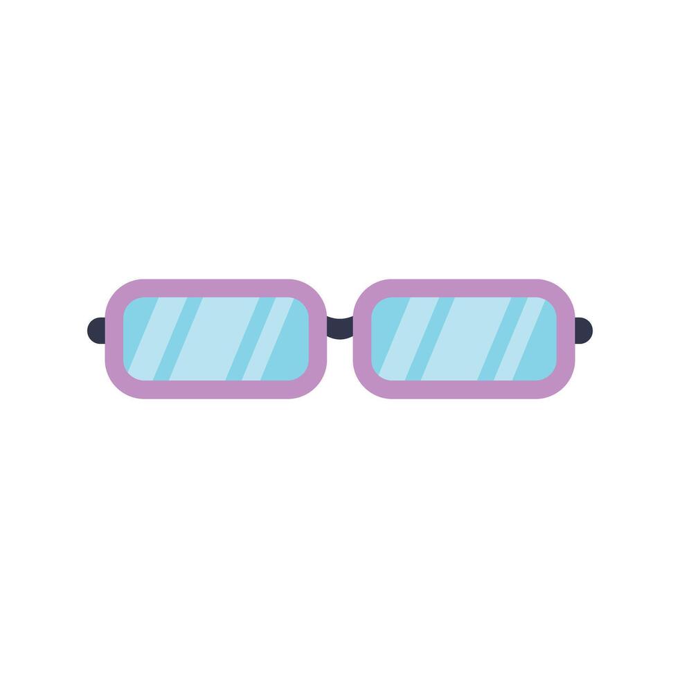 Purple eyeglasses with clear lenses isolated on white background vector