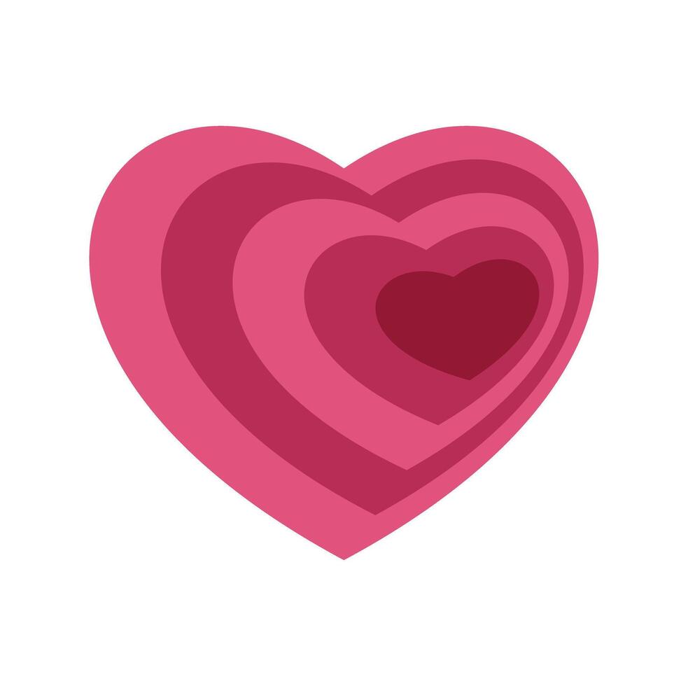 Pink concentric hearts creating a tunnel effect representing love and valentine's day vector