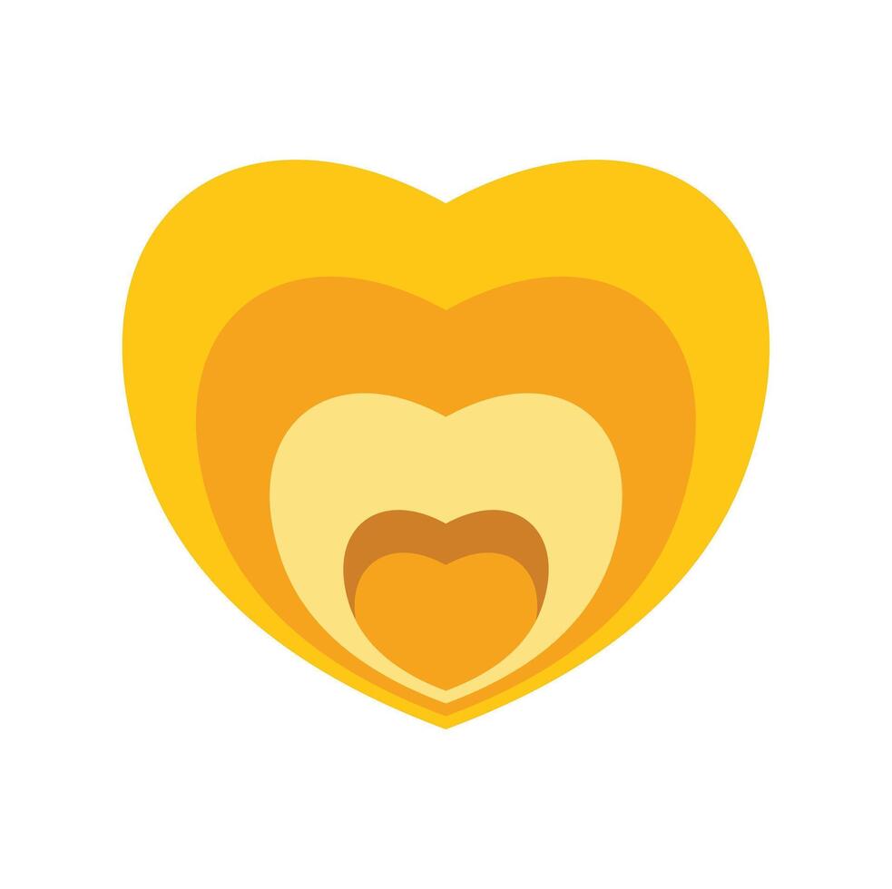 Concentric yellow and orange hearts creating a feeling of warmth vector