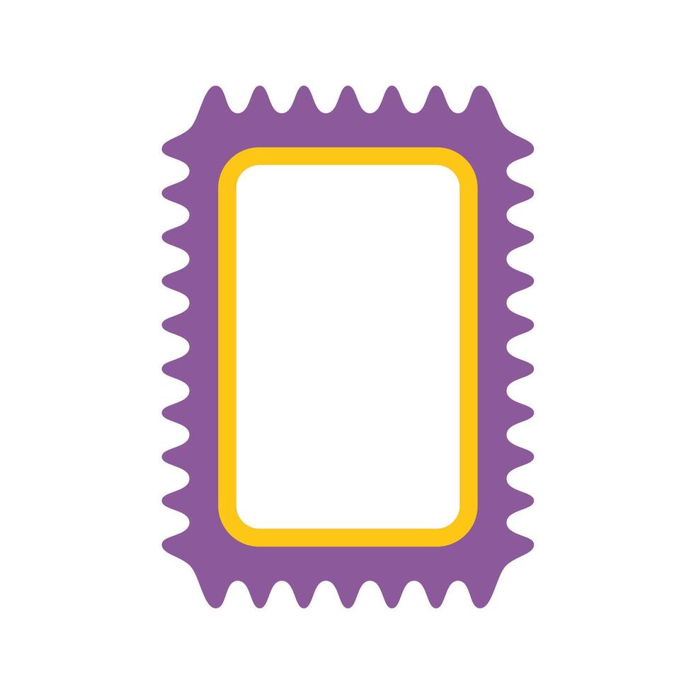 Blank rectangular postage stamp with jagged edges and empty space for text vector