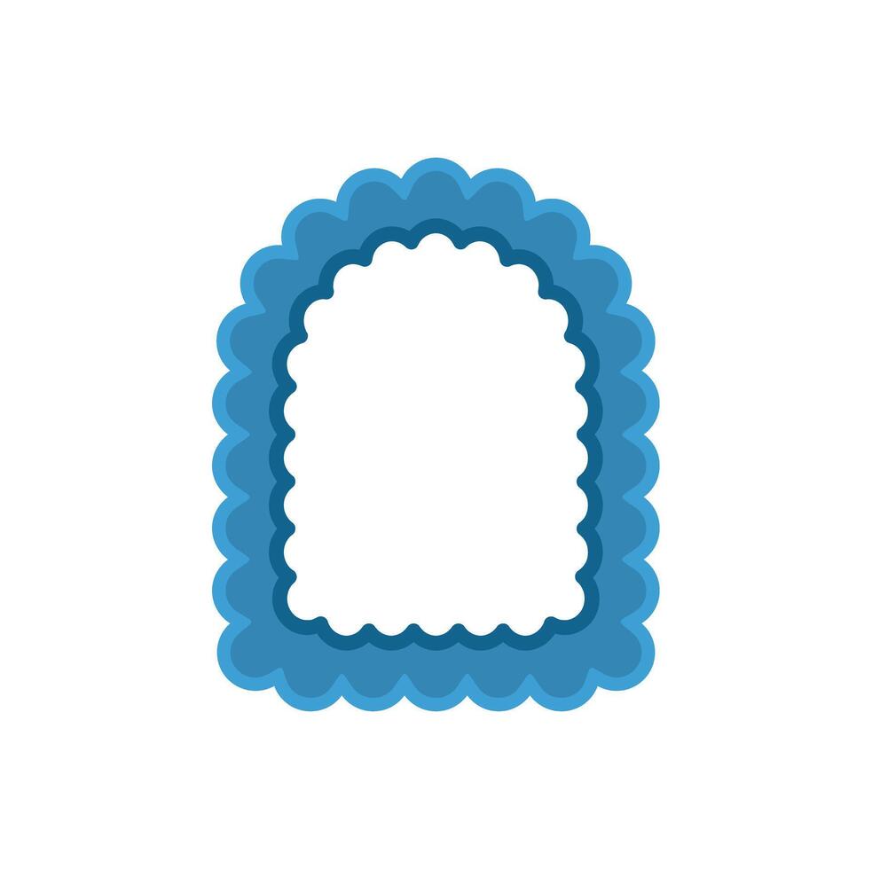 Blue wavy frame creating empty space for text or images vector