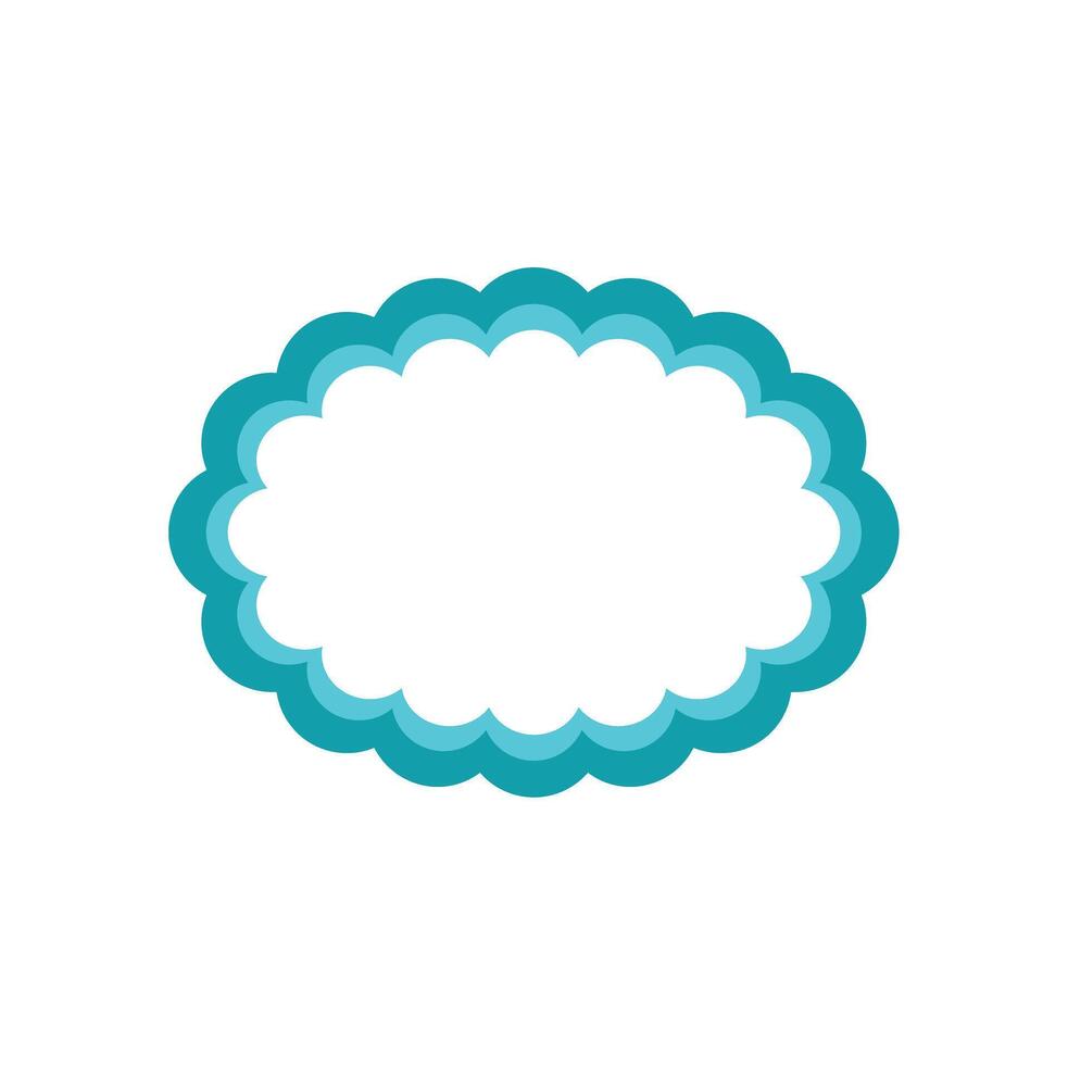 Decorative blue cloud frame with copy space representing communication and ideas vector