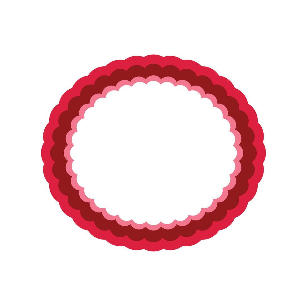 Red layered oval frame creating a decorative border vector