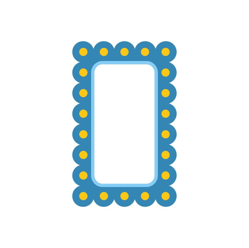 Blue scalloped frame with yellow light bulbs creating a festive atmosphere vector
