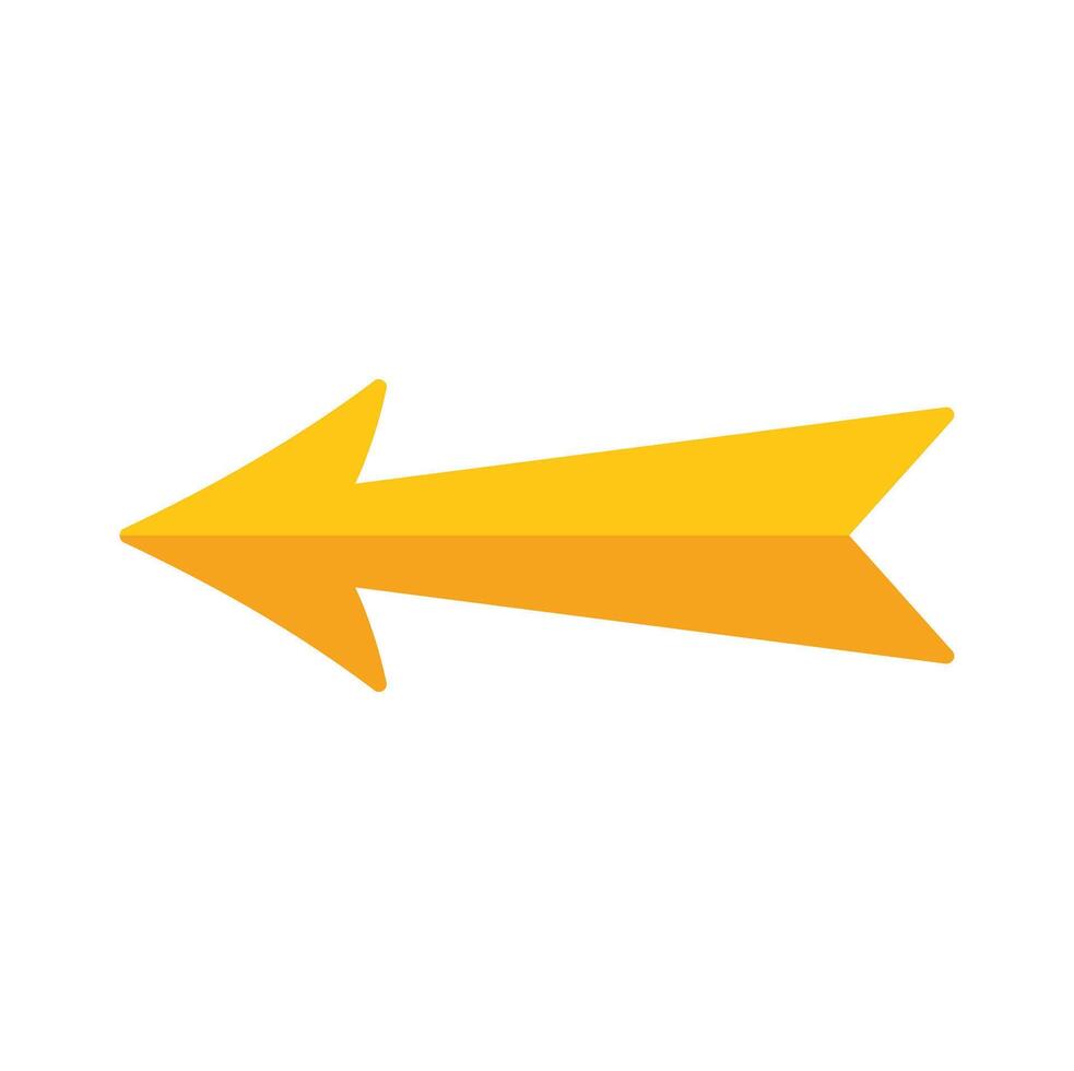 Golden arrow pointing left representing direction or previous item vector