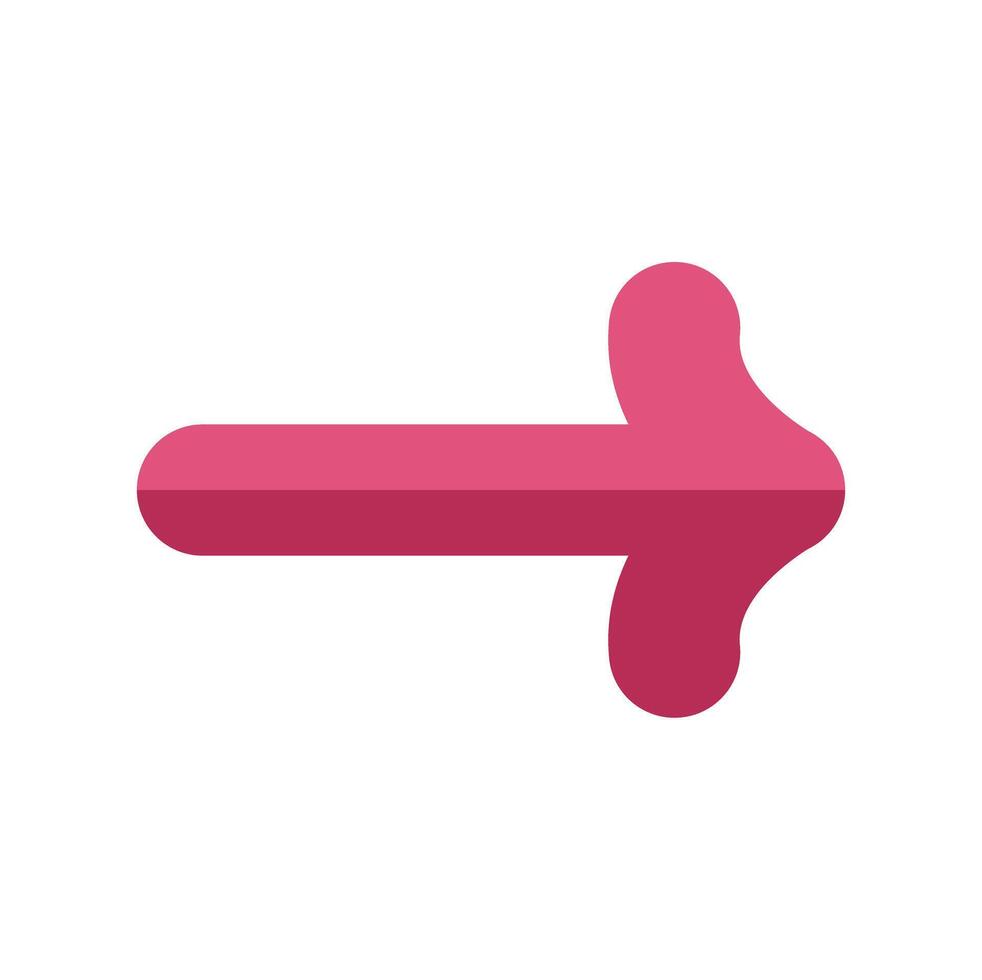 Pink arrow pointing right symbolizing direction and navigation vector