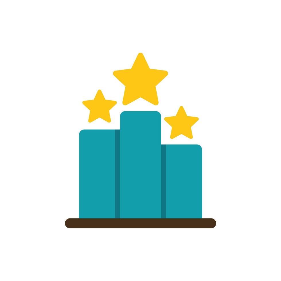 Winners podium with stars representing achieving success vector