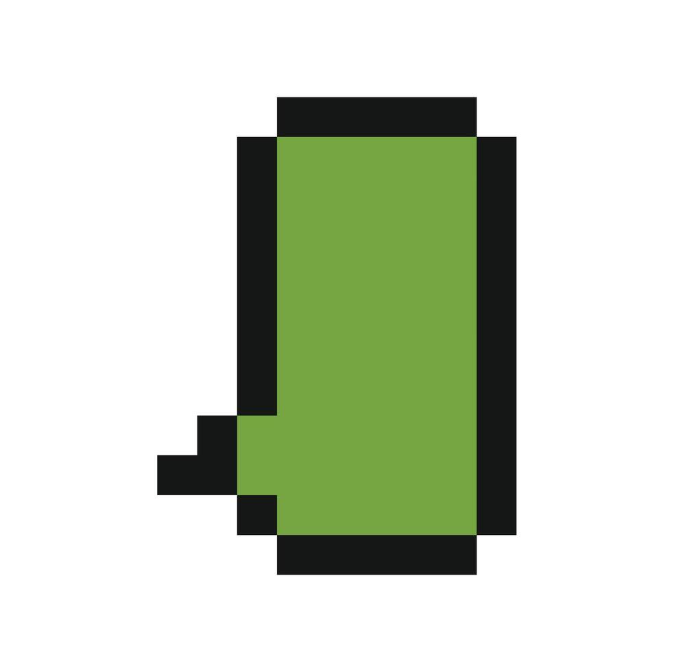 Pixel art representing green rubber boot on white background vector
