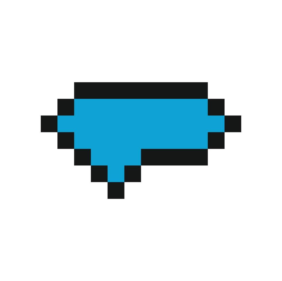 Pixelated speech bubble pointing left symbolizing digital communication vector