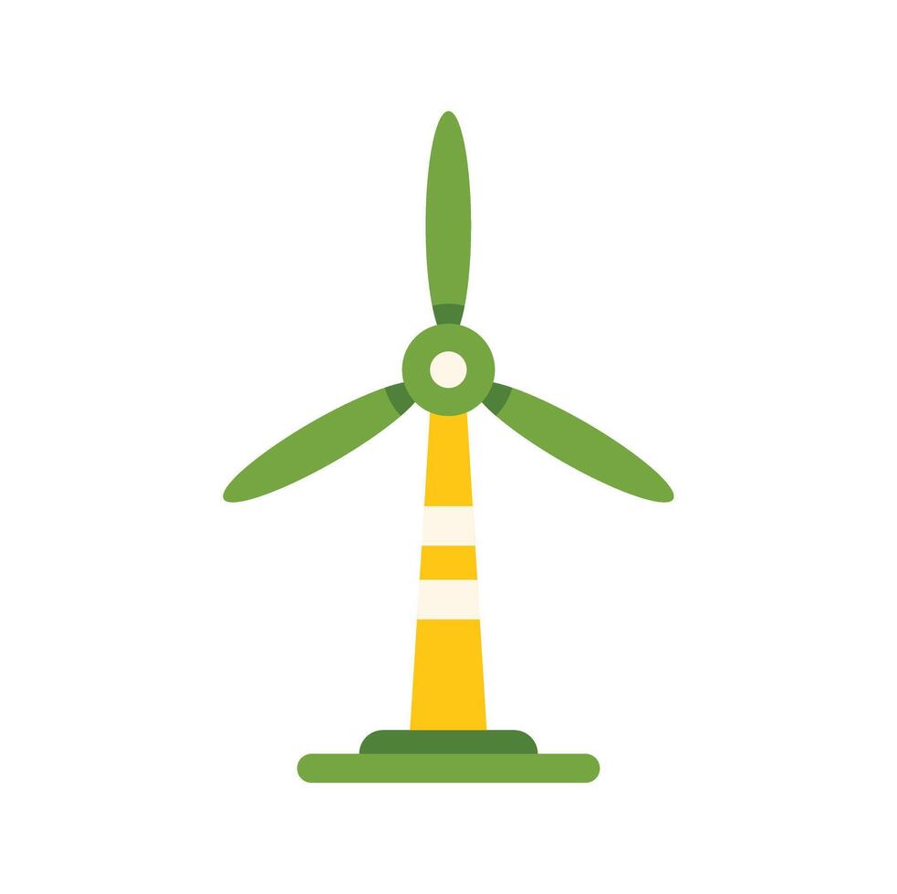 Wind turbine generating clean energy, promoting sustainable practices vector