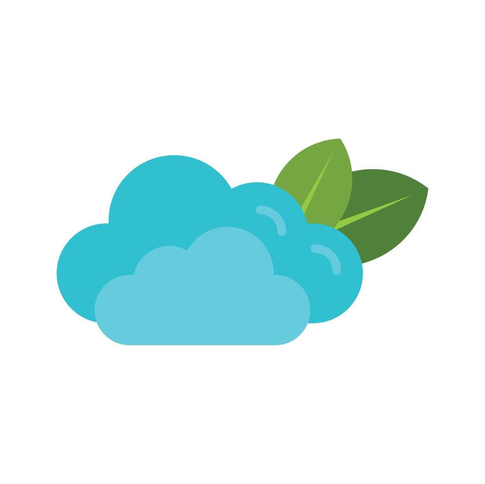 Green computing, cloud computing with leaves symbolizing eco friendly technology vector