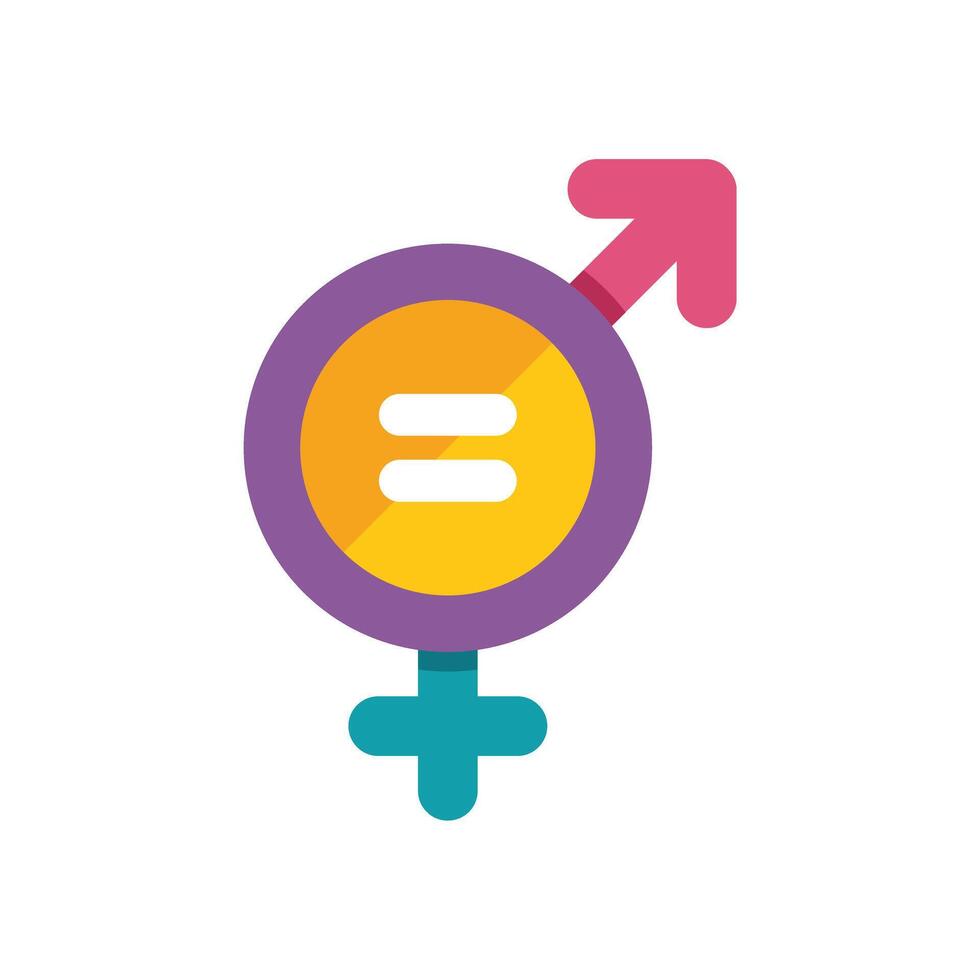 Gender equality symbol promoting equal rights and opportunities vector
