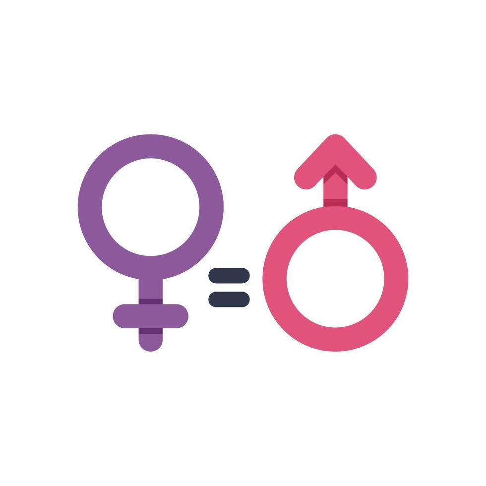 Gender equality concept showing male and female symbol being equal vector