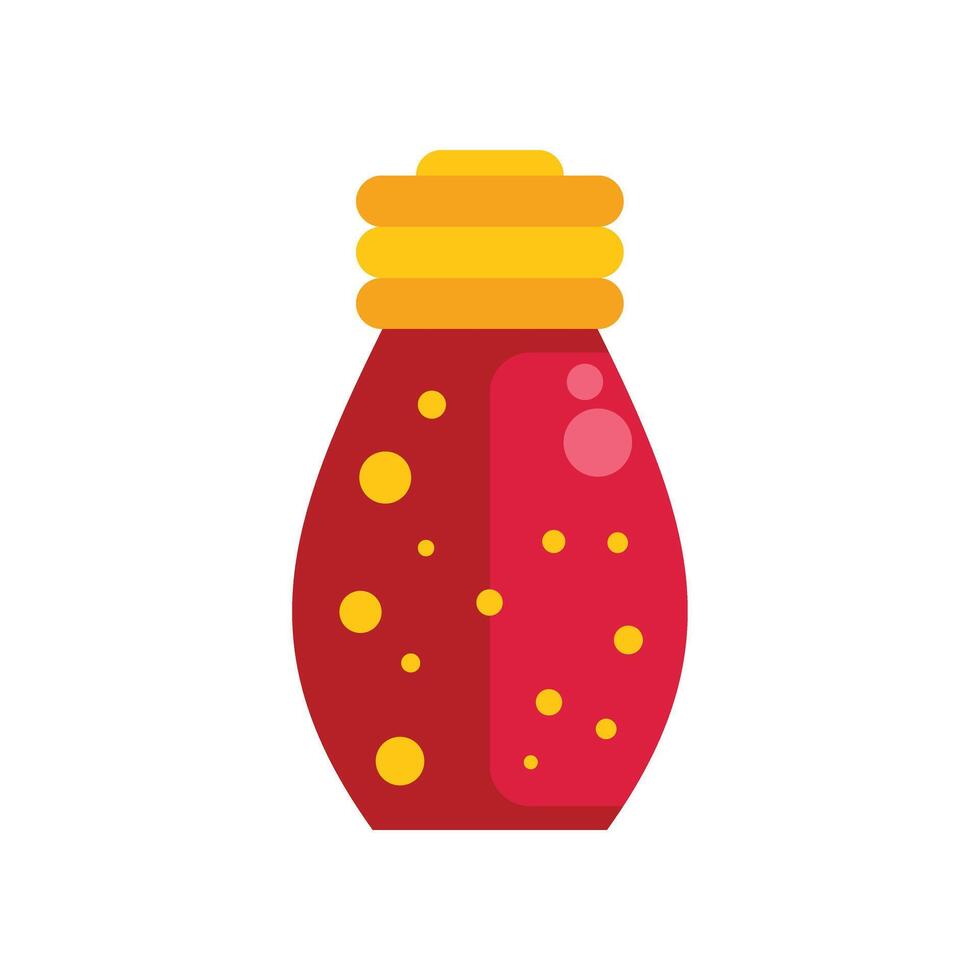 Red christmas light bulb shining with yellow polka dots vector