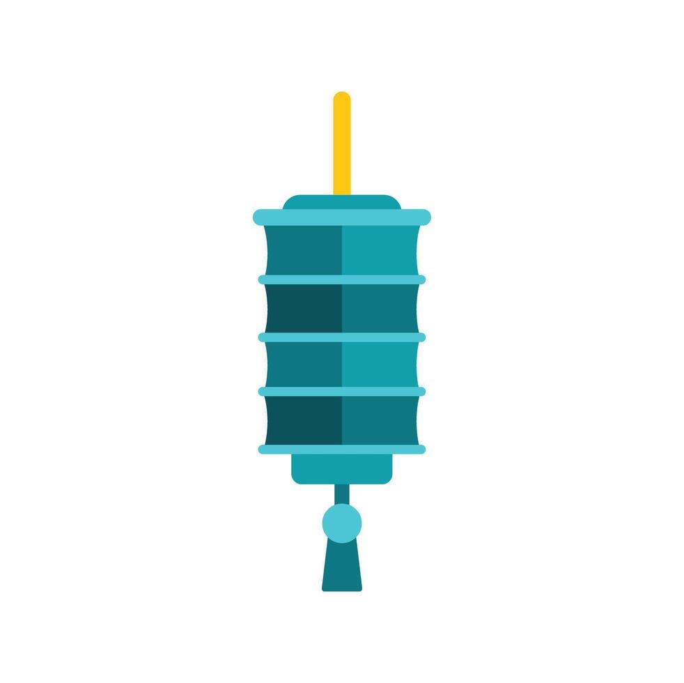 Cylindrical turquoise chinese paper lantern hanging with tassel vector