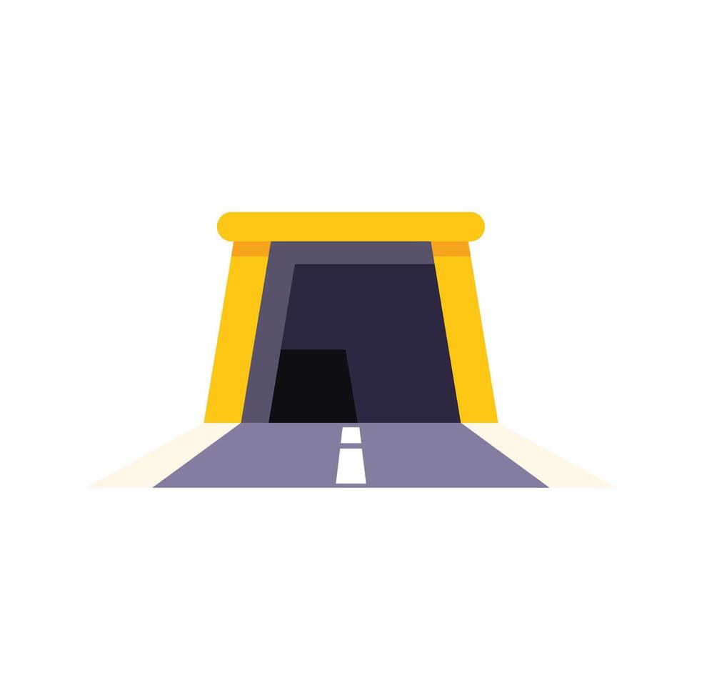 Highway tunnel entrance with asphalt road leading into darkness vector