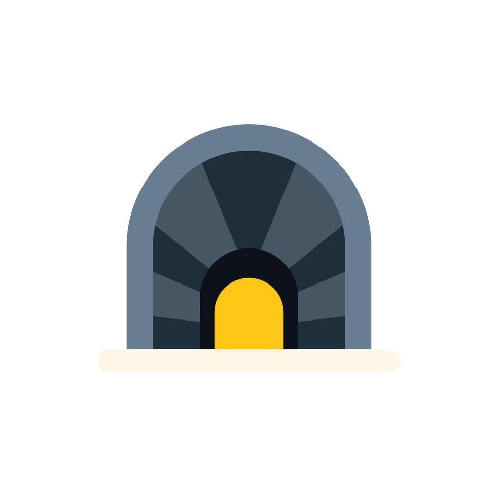 Mining tunnel entrance leading to a bright future in ore extraction vector