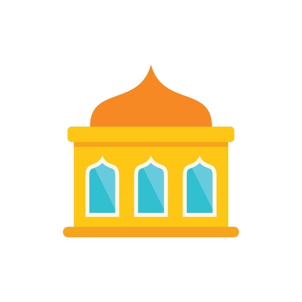 Golden mosque building representing islamic religion and culture vector