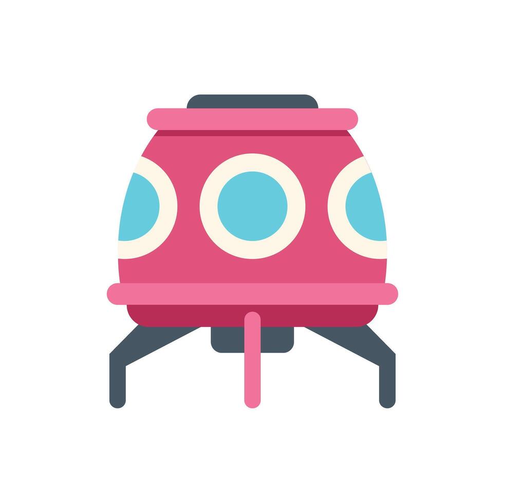 Pink spaceship hovering, exploring the galaxy, futuristic space travel vector