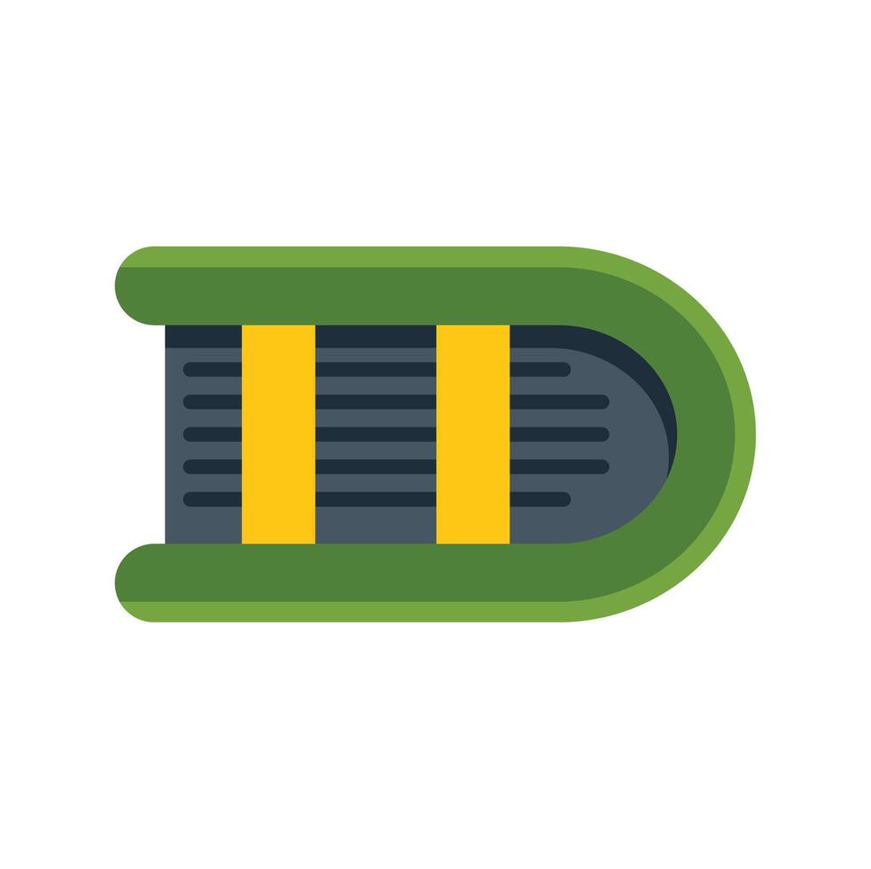Inflatable boat floating on water, top view illustration vector
