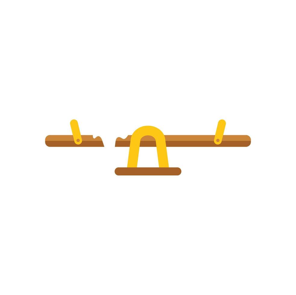 Broken seesaw illustrating the concept of inequality and unbalance vector