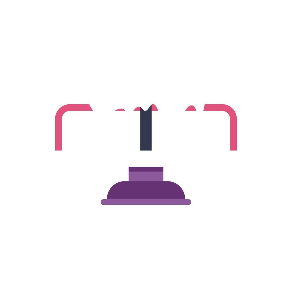 Seesaw balancing on purple base with pink handles in playful design vector