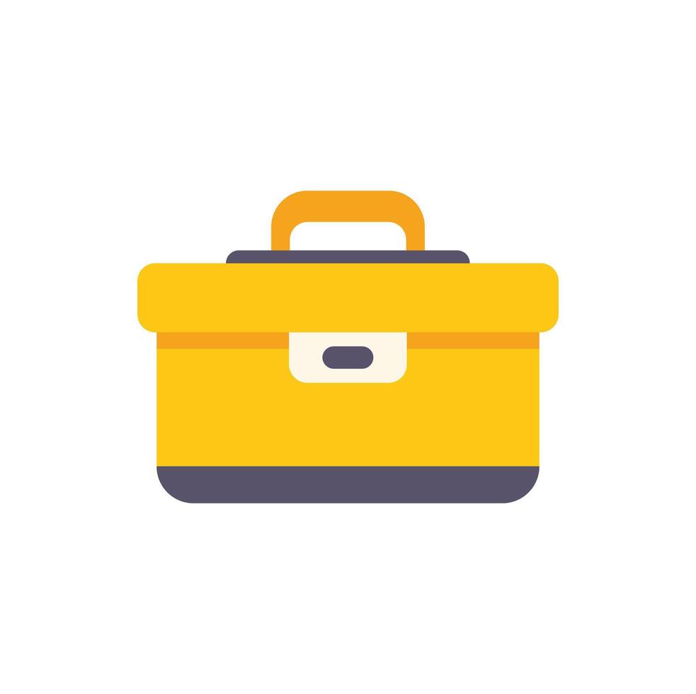 Yellow briefcase representing business and finance concepts vector