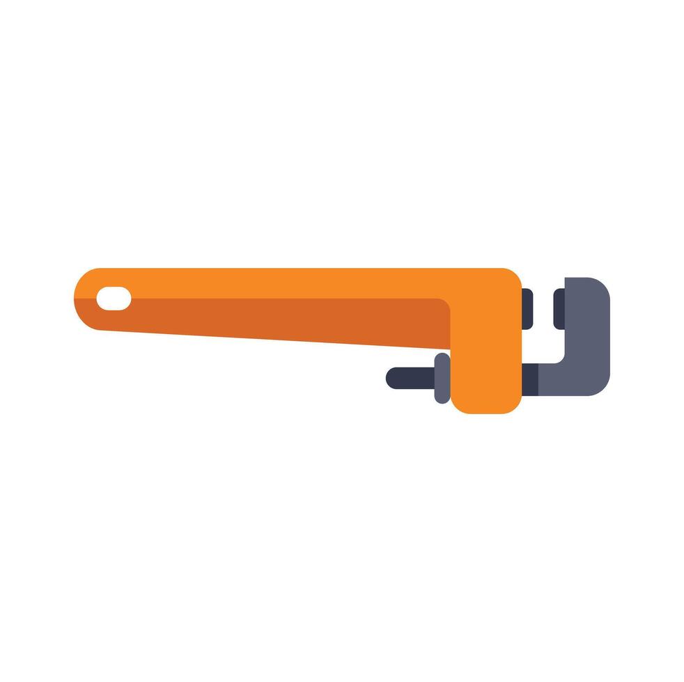 Adjustable pipe wrench, plumbing tool for repairing pipes vector
