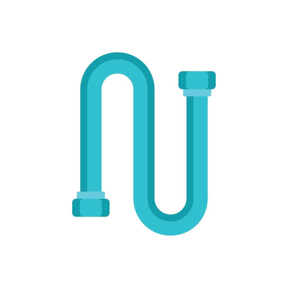 Light blue plumbing pipe with u shape bend connecting two straight pipes vector